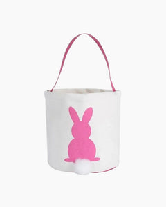 CANVAS BUNNY POM BASKET