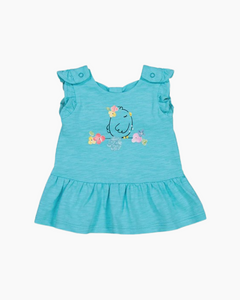 CS FLRL BIRD RUFFLE DRESS