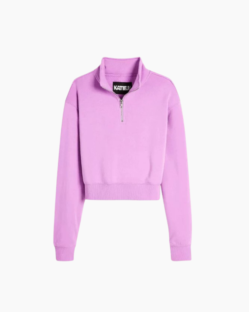 DYLAN QUARTER ZIP CROP SWEATSHIRT