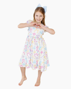 CS BOW-TASTIC FLTR SLV TWRL DRESS