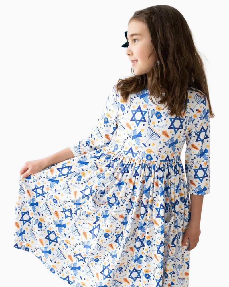 HANUKKAH POCKET TWIRL DRESS