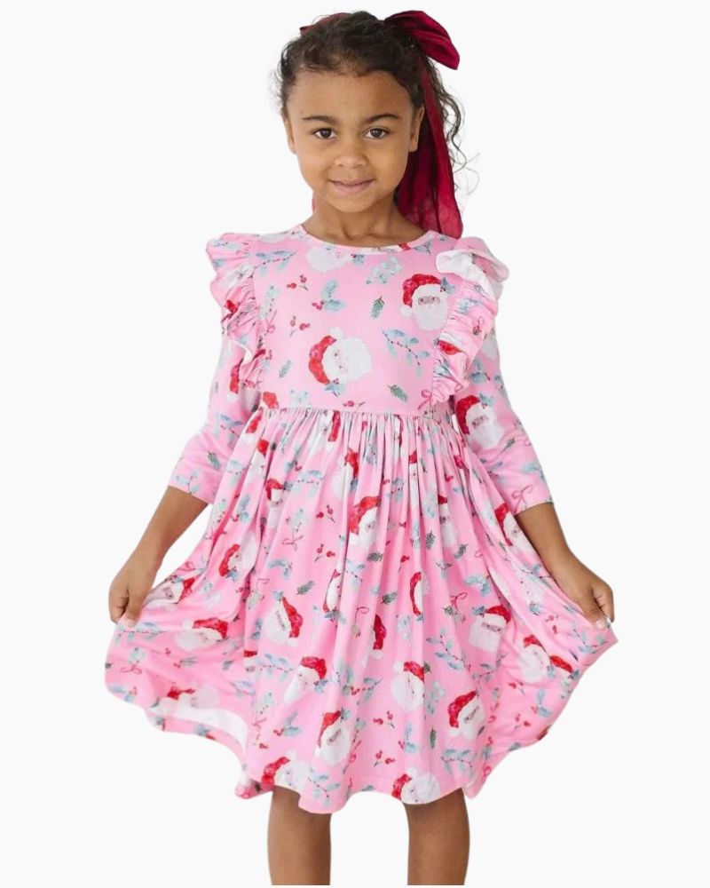 JOLLY OLD ST NICK RUFFLE TWIRL DRESS