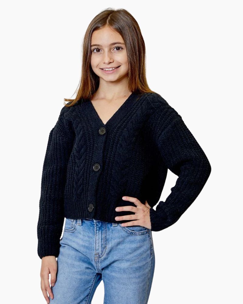 LS CHENILLE CABLE CARDIGAN