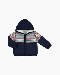 LS FAIRISLE FOX LINED ZIP SWTR