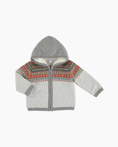 LS FAIRISLE FOX LINED ZIP SWTR