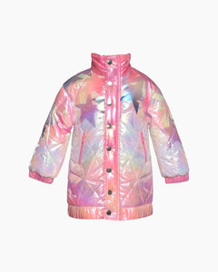 LS IRIDESCENT STAR DTL PUFF COAT