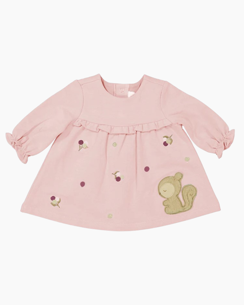 LS SQUIRREL APLQ FLC DRESS