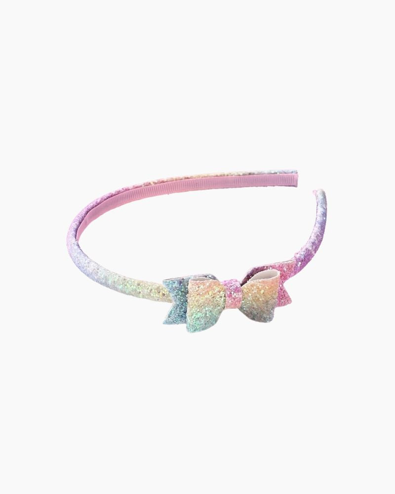 PASTEL GLITTER BOW OMBRE HEADBAND