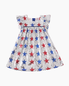 PATRIOTIC SEQUIN STARS DRESS