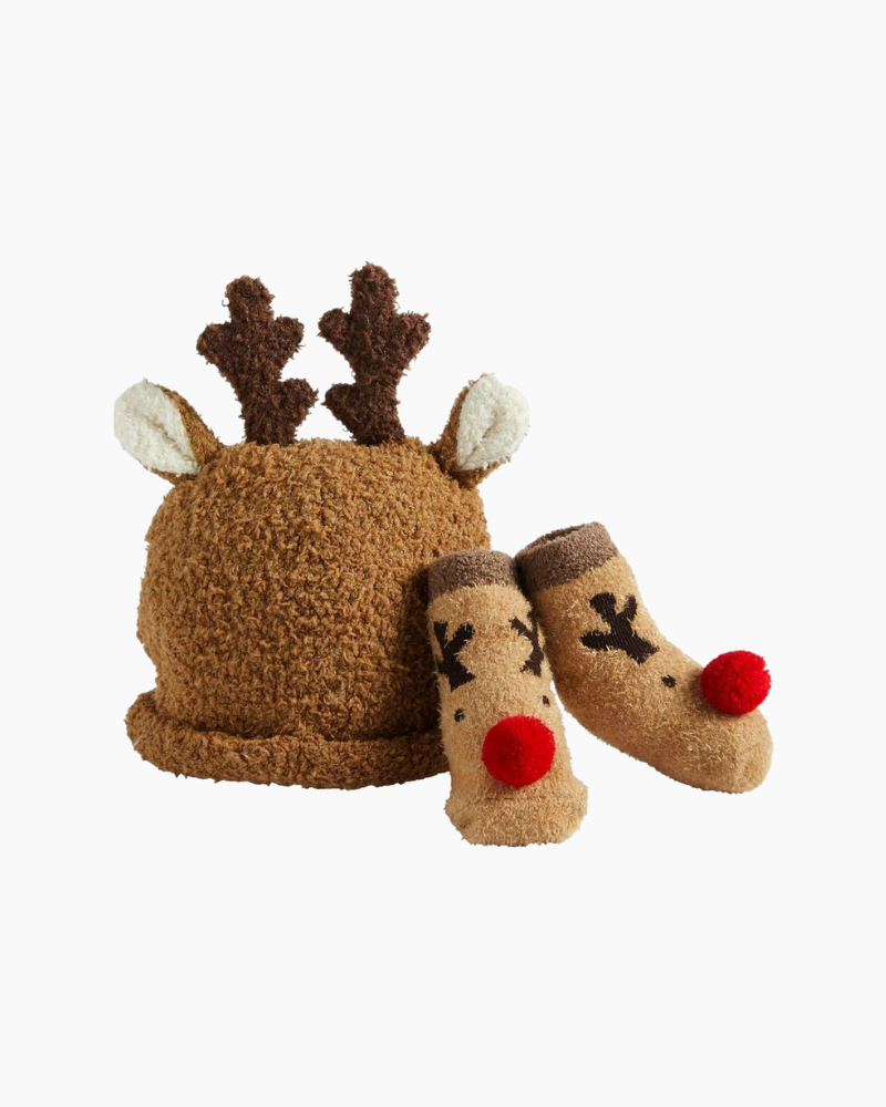 REINDEER HAT & SOCK SET (0/6M)