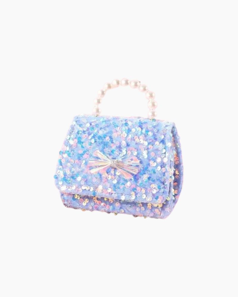 SEQUIN PEARL HANDLE CROSSBODY LAKE BLUE – Wee Chic Boutique