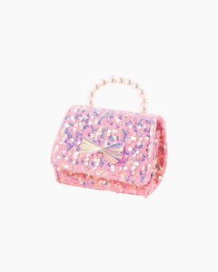 SEQUIN PEARL HANDLE CROSSBODY - PINK