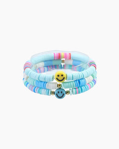 SMILEY DISC BRACELET - YELLOW SMILEY/BLUE