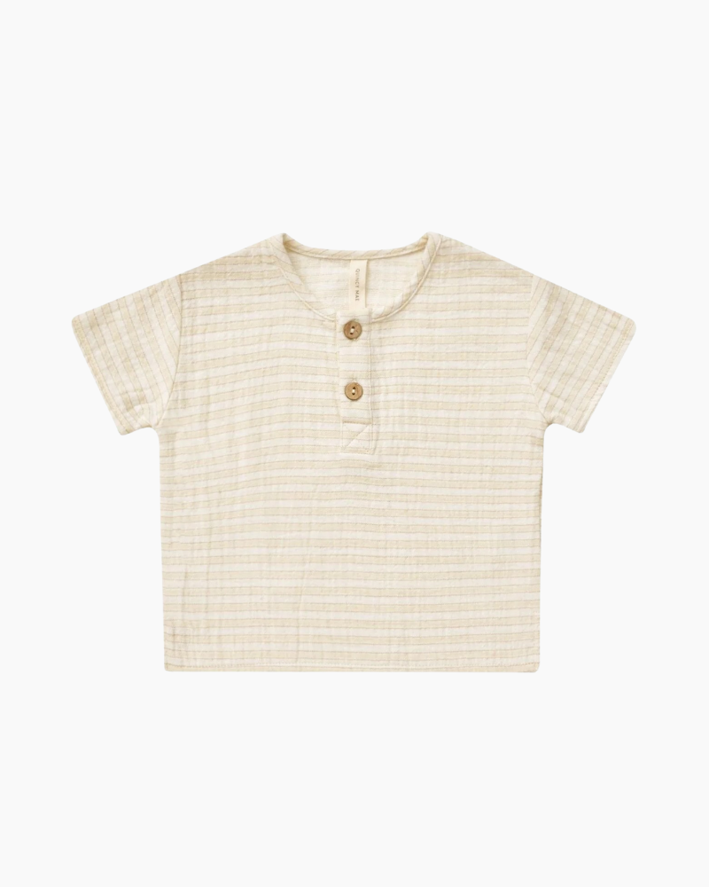 SS HORIZ STRIPE HENLEY SHIRT