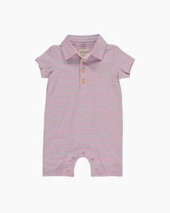 SS STRIPED PIQUE POLO SHORTIE