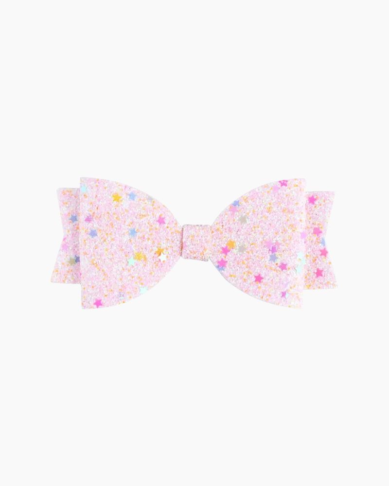 STAR GLITTER BOW CLIP - IRIDESCENT