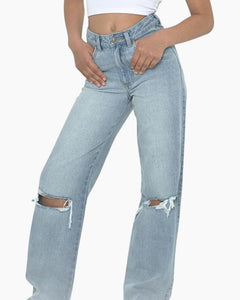 WIDE LEG DISTRESSED MONTANA JEAN