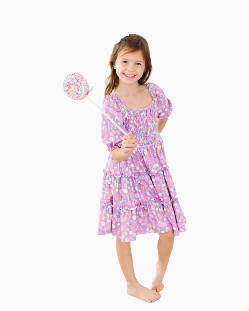 SS PLAYFUL POSY SMOCK RUFF TIER DRESS