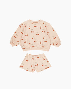 SCATTER CHERRIES SWEATSHRT & SHORT SET