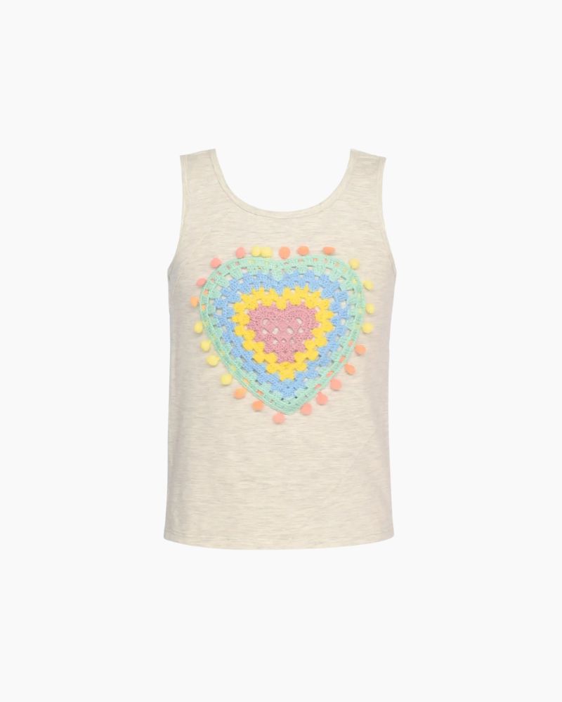 SL CROCHET HEART APLQ TANK