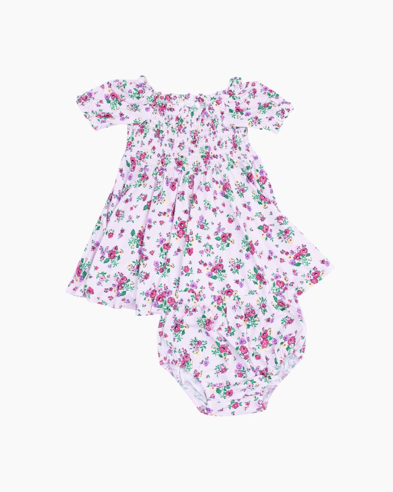 CS PREP ROSE PUFF SL SMOCK DRESS