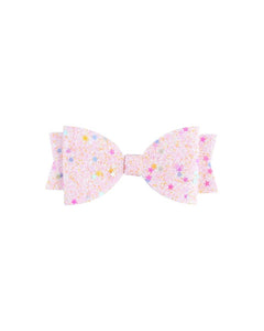 STAR GLITTER BOW CLIP - IRIDESCENT