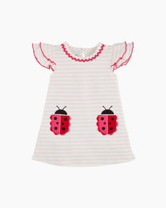 CS FLTR SLV LADYBUG APPLQ DRESS