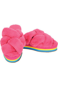 FURRY PLATFORM SLIPPERS