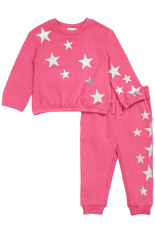 LS TDL GLITTER STARS SWTSHRT/JOGGER SET