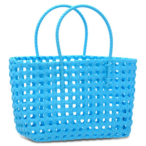 BLUE WOVEN TOTE