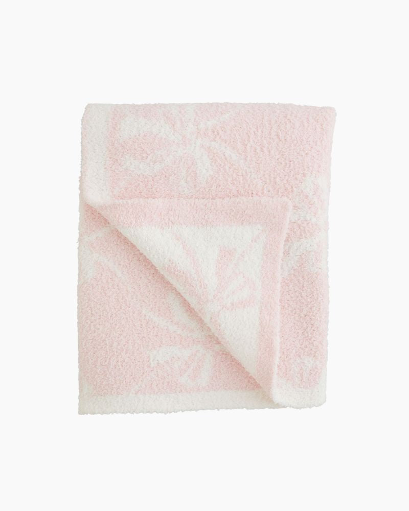 PINK BOW CHENILLE BLANKET