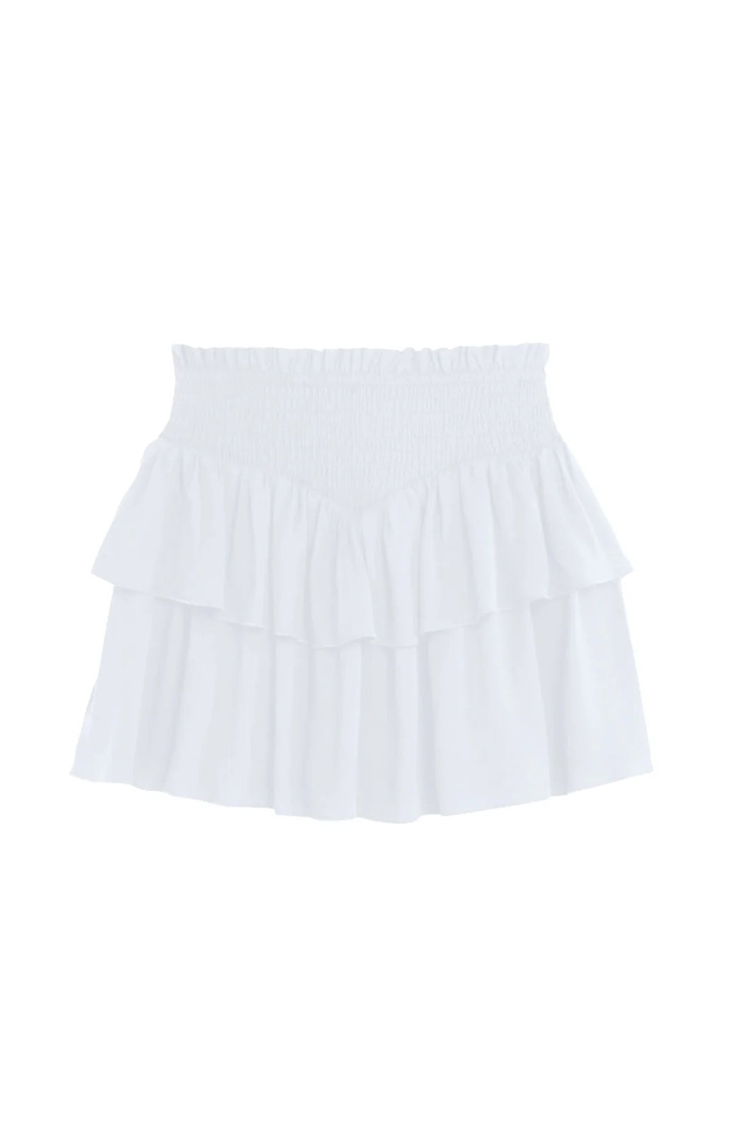 SOLID TIERED RUFFLE SKIRT