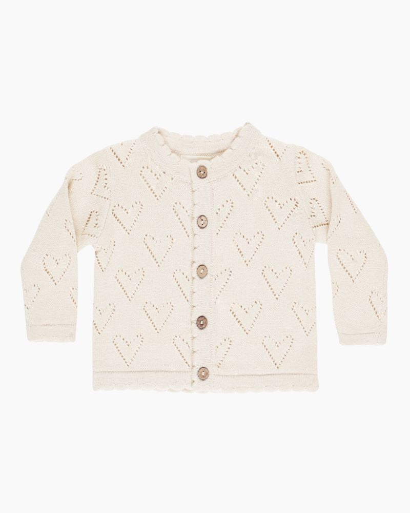 LS KNIT HEART CARDIGAN