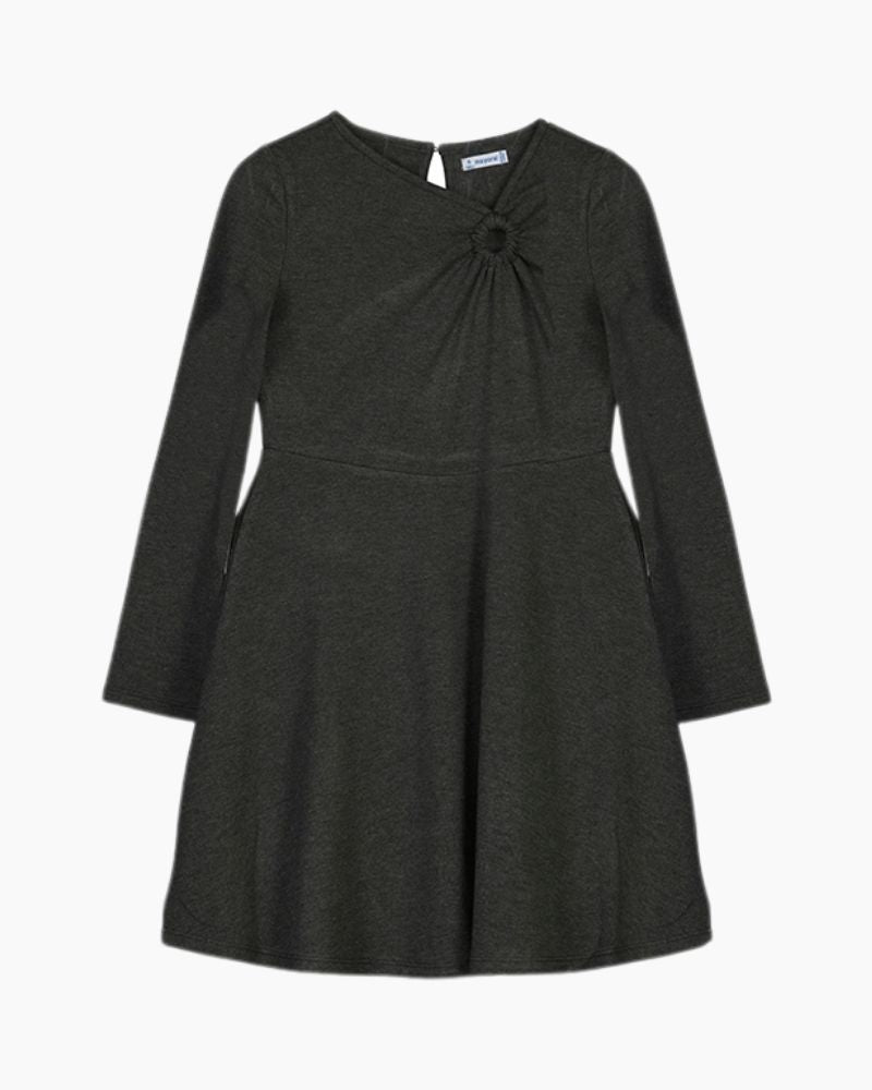 LS KEYHOLE DTL FNF DRESS