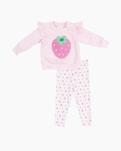 LS STRAWB FRCH TER RFFL SWTSHRT/LEG SET