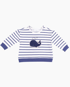 LS WHALE STRIPED SWTSHRT