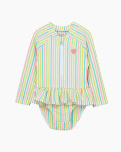 1PC LS MULTI STRIPE RASH SUIT