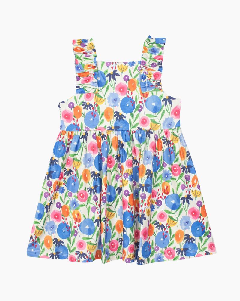 CS RUFFLE SLV WILDFLOWERS DRESS