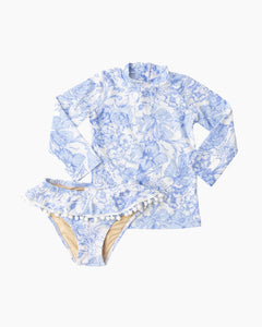 2PC LS TROP FLORAL RASH/SURF