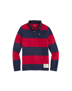 LS STRIPED RUGBY POLO