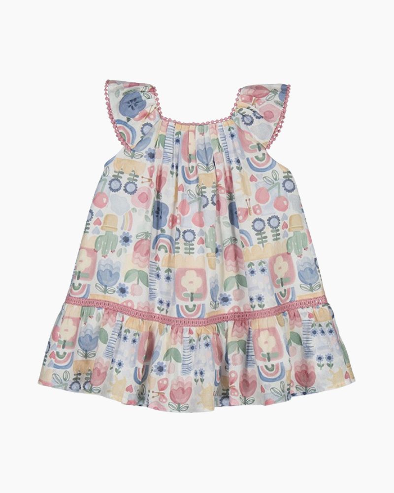 CS WATERCOLOR NORDIC DTL DRESS