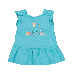 CS FLRL BIRD RUFFLE DRESS