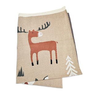 WOODLAND BEAR INTARSIA BLANKET 30"X42"