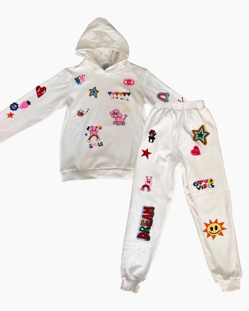 LS DOODLE ART P/O HDY/JOGGER SET