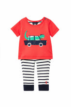 Load image into Gallery viewer, DINO CAR TEE &amp; STRIPED PANT SET
