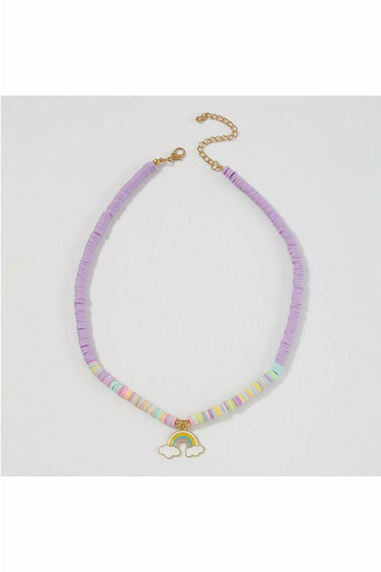PASTEL DISC & RBW NECKLACE