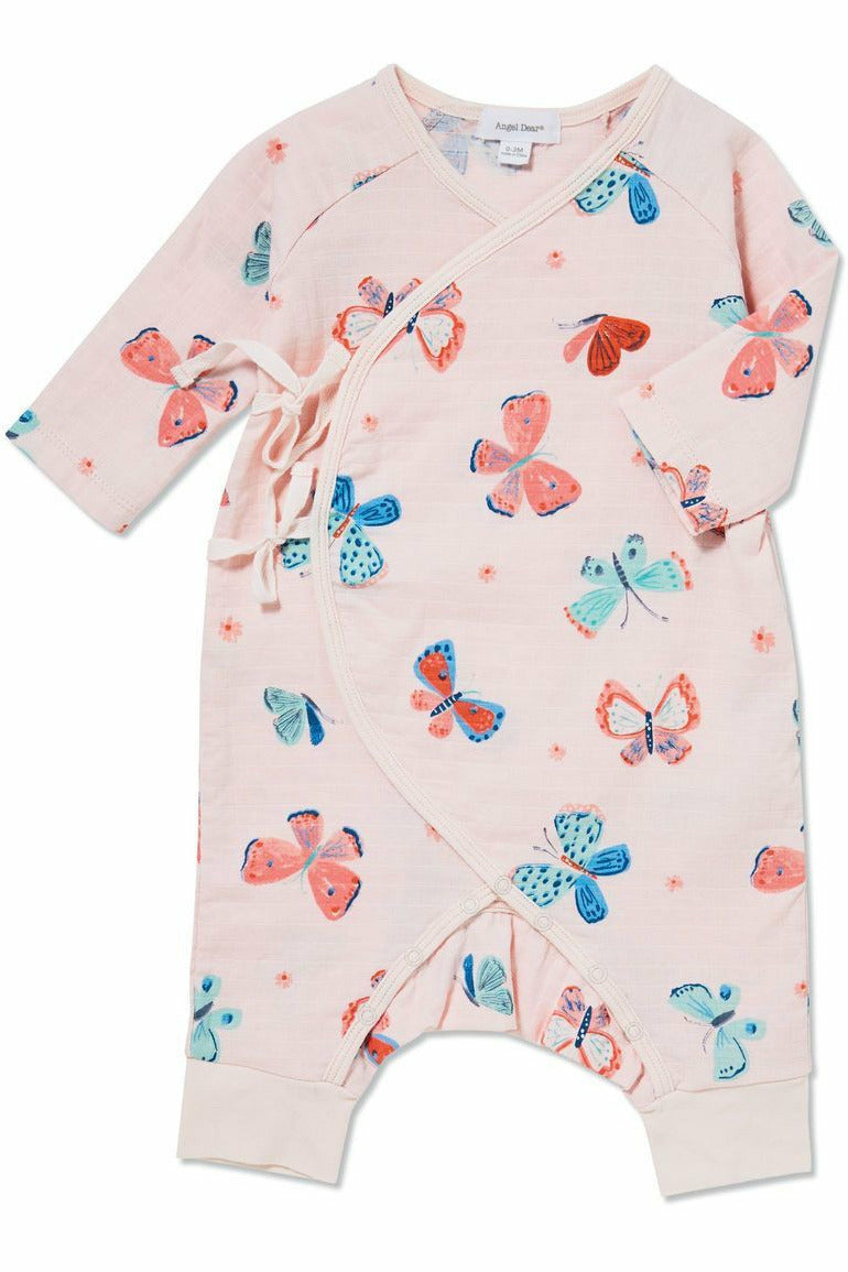 Butterfly Muslin Wrap Coverall (0-3 months)