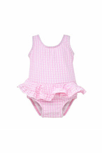 1PC INF RUFFLE GINGHAM SUIT