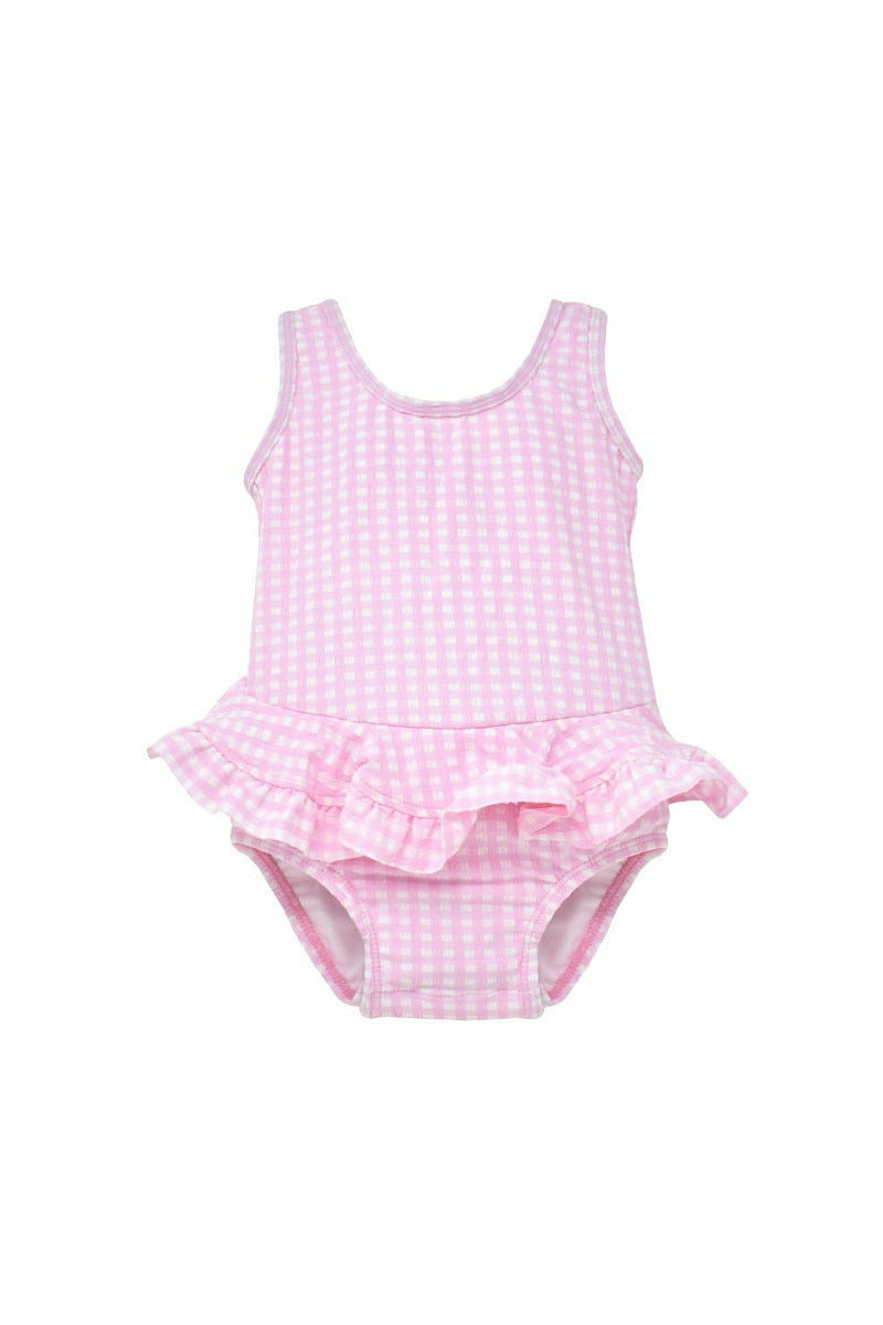 1PC INF RUFFLE GINGHAM SUIT