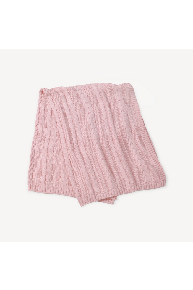 CLASSIC CABLE BLANKET - BLUSH